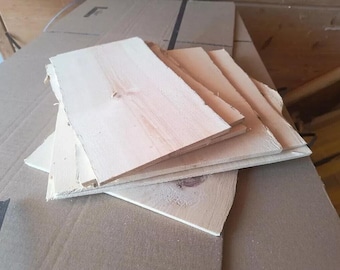 4 pieces of Swiss pine boards, planed Swiss pine boards made from Swiss pine wood, approx. 4 mm thin