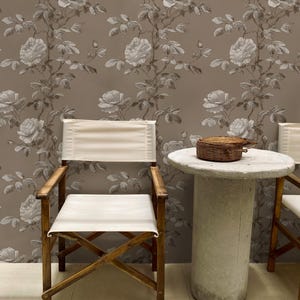 Vintage Rose Wallpaper: Sepia Floral Wall Mural
