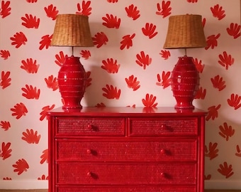 Papel pintado abstracto con pinceladas rojas, mural minimalista pintado a mano, diseño artístico moderno, decoración de San Valentín