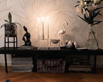 Papel pintado abstracto de líneas neutras, mural de arte lineal beige, mural de pared de flujo orgánico