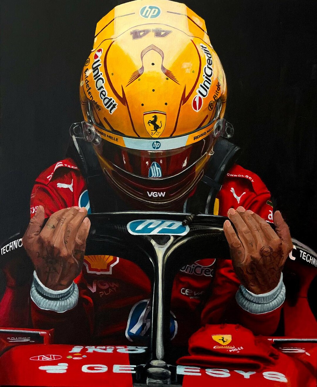 Lewis Riding Lewis Hamilton – First Ride in the Ferrari (raw Carbon Fiber Version ...