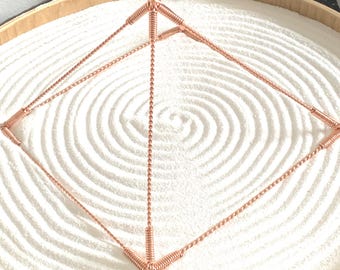 Handmade Copper Sacred Geometry Pyramid | EMF Protection | Energy Harmoniser | Crystal Grid & Meditation Tool