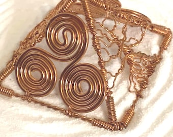 Copper Tree of Life Pyramid  Handmade Sacred Geometry  Energy Amplifier  Walter Russell Inspired