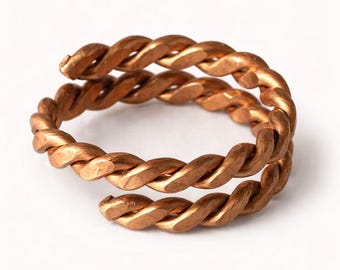 Handcrafted Copper Tensor Ring | Adjustable Sacred Geometry Band