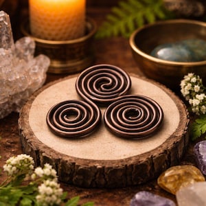 Anillo tensor Triskelion de cobre hecho a mano / Protección EMF, Geometría Sagrada