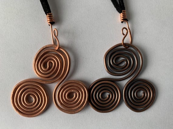 Handmade Copper Triskelion Pendant: Sacred Geometry Energy Tool