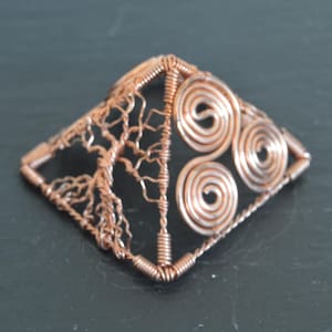 Pirámide del Árbol de la Vida de Cobre, Amplificador de Energía de Geometría Sagrada Hecho a Mano Inspirado en Walter Russell