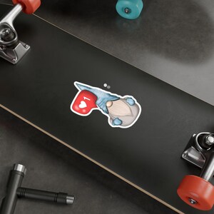 C Vinyl Decal Gnome Holding Like Button Character Sticker