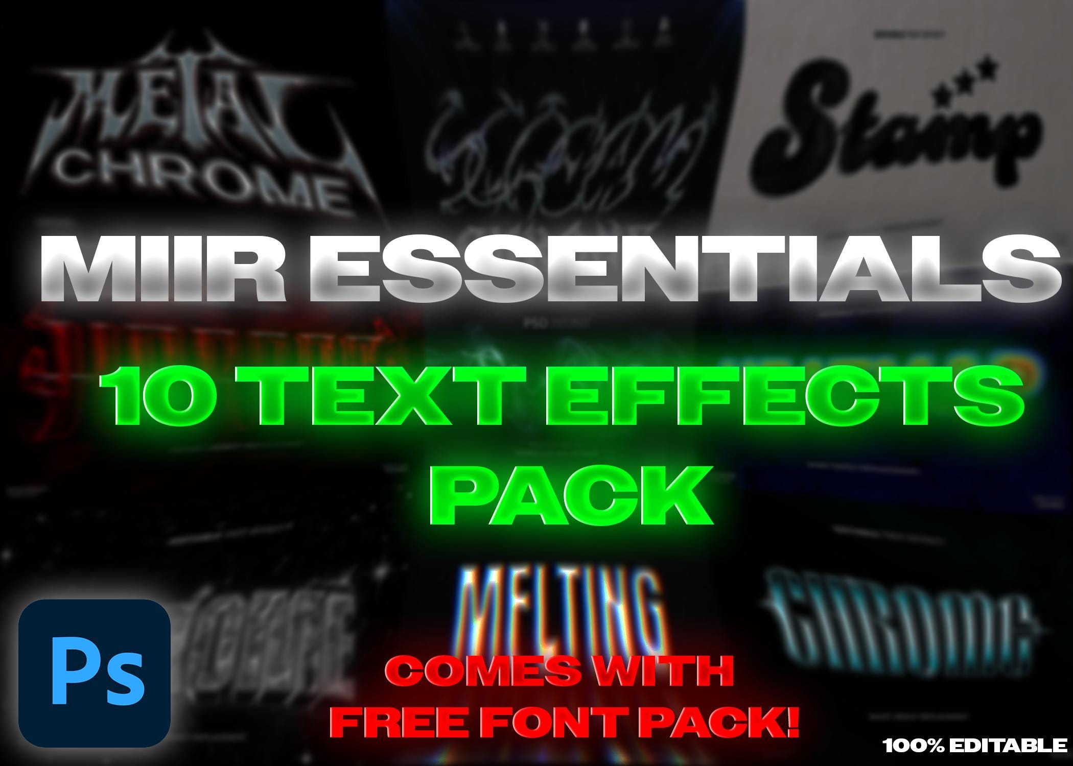 Premium 3D Text Effects Bundle | for Adobe Photoshop | Title Poster PSD Font Editable Title Bundle Luxury Pack