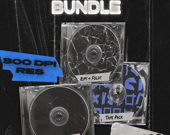 Streetwear Texture Tape Bundle 200+ Urban Overlays, Grunge Textures Rips Folds, Duct Masking Tape Assets for Apparel & Clothing Brands