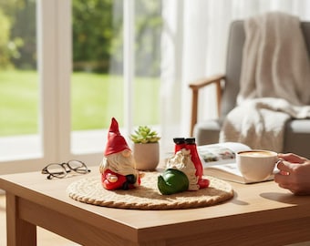 Christmas Santa Gnome Figurine: Festive Resin Holiday Decor