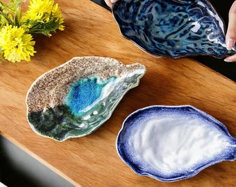 Handmade Ceramic Seashell Bowl: Rustic Coastal Decor Serving Dish