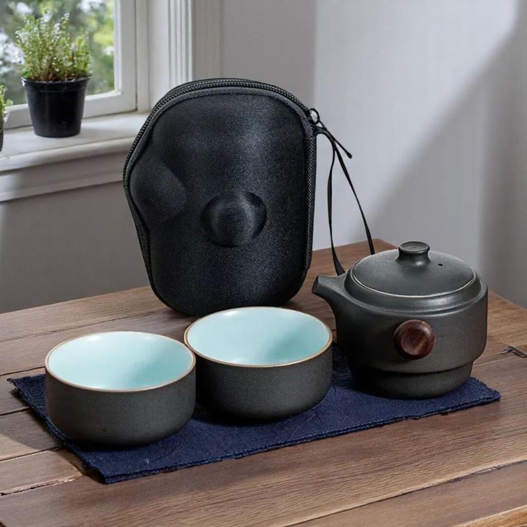Zen Tea Ritual Set Rustic Ceramic Kungfu Tea Set: Zen Travel Gift - Etsy