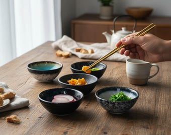 Plato de porcelana con efecto craquelado – Mini bol japonés para servir