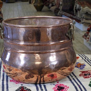 Hand Hammered Copper Planter Pot