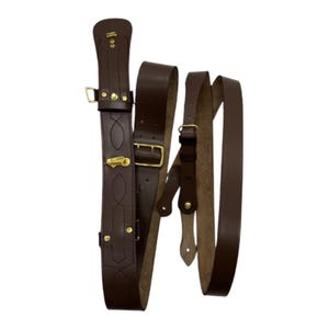 Handmade Leather Sam Browne Belt Crossover Shoulder Strap–Military Grade Duty Belt for Men–Adjustable Tactical Belt–Durable Leather Belt