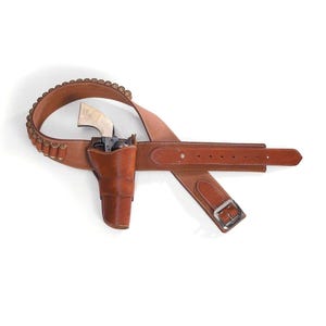 Western Pistolenhalfter Gürtel .38/.357 Revolver Rechte Hand Fast Draw Brauner Ledergürtel