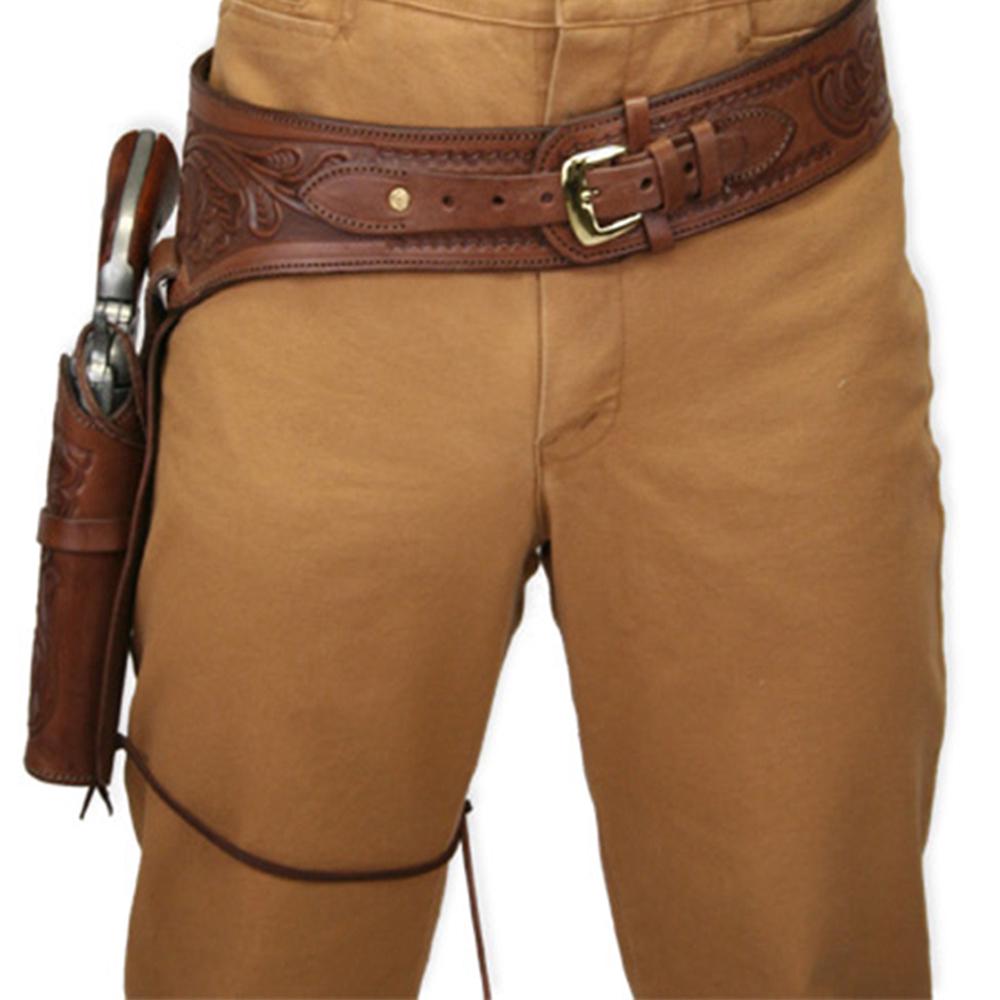 Western Gun Holster & Belt Set For .44/.45 Caliber - Full Grain Buff Leather Right-Hand Draw