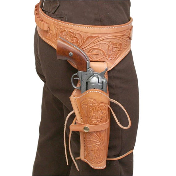 1911 Western Gun Holster Belt .38/.357 Magnum Right Hand TAN Color