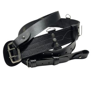 Leather Sam Browne Belt with Crossover Shoulder Strap – Military Grade Duty Belt for Men – Adjustable Tactical Belt – Handmade Leather Belt