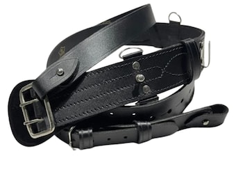 Cinturón Sam Browne: Cinturón de servicio policial de grado militar, con correa para el hombro en cuero genuino.