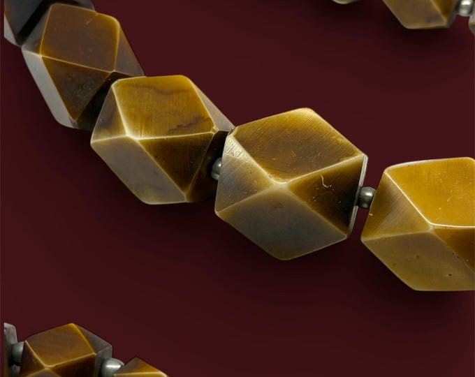 Vintage Brown BAKELITE Phenolic Resin Lg. Graduated Faceted Beads Necklace RARE FIND!