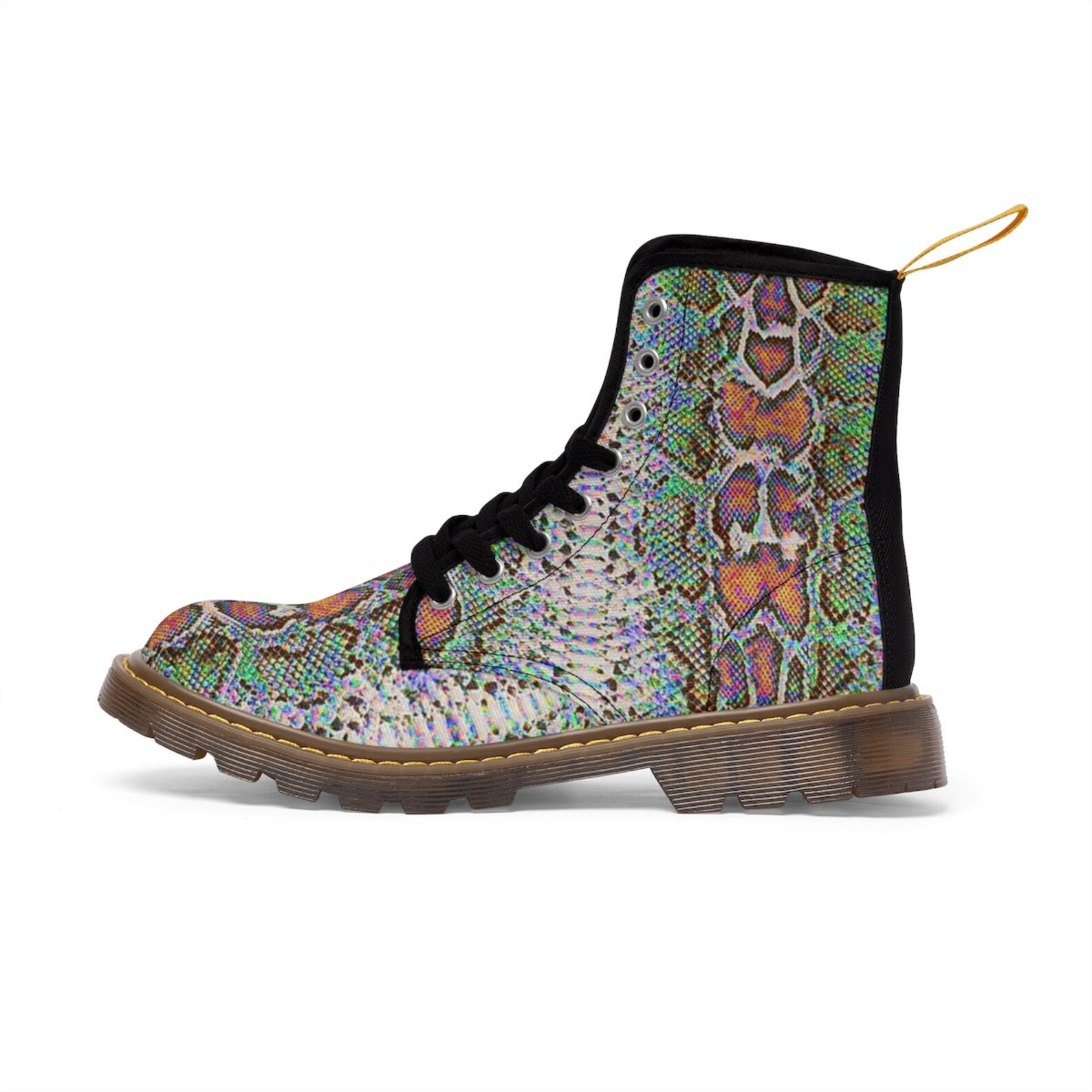 rainbow snakeskin booties