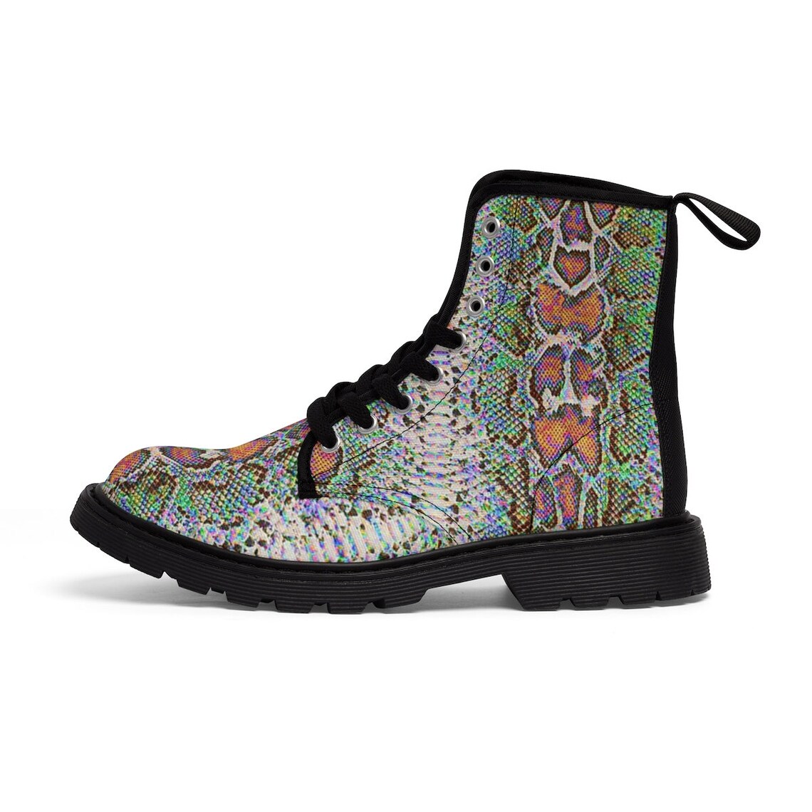 rainbow snakeskin booties