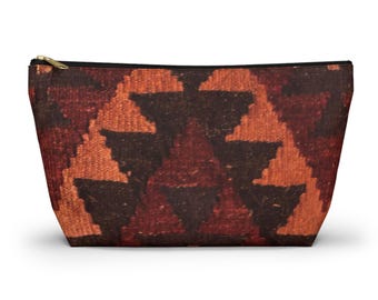 Afghan Kilim style printed accessory pouch/makeup bag in two sizes