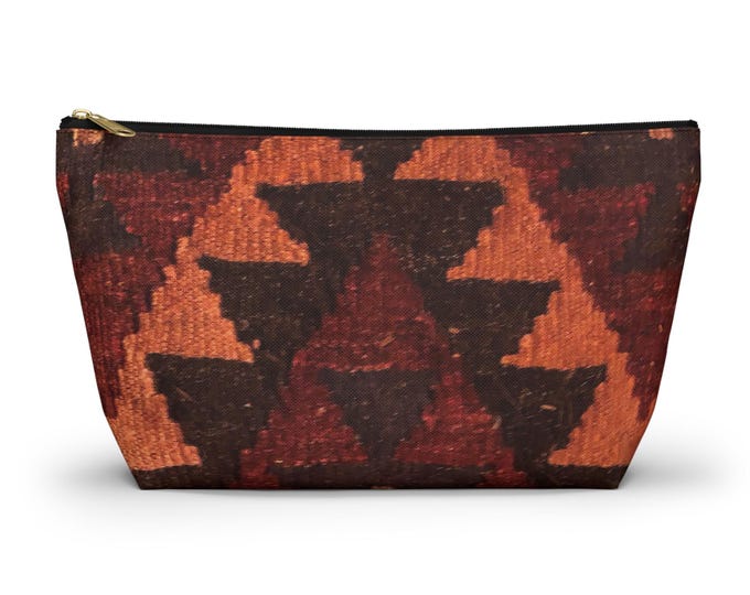 Afghan Kilim style printed accessory pouch/makeup bag in two sizes