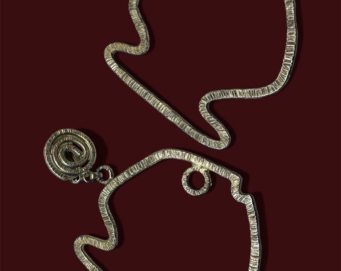 Large vintage fish STATEMENT EARRINGS silver tone clip-on 3” drop designer unknown, very RARE!