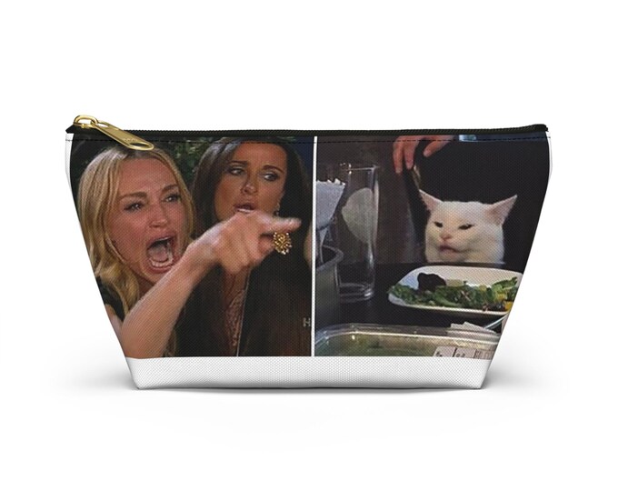 Woman Yelling at Cat Cosmetic/Accessory Pouch