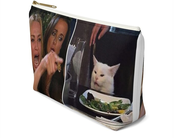 Woman Yelling at Cat Cosmetic/Accessory Pouch