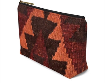 Afghan Kilim style printed accessory pouch/makeup bag in two sizes