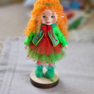 Elf  Doll, made from polymer Clay, homemade gift, handcrafted doll, gift for family, gift for girlfriend, handmade gift