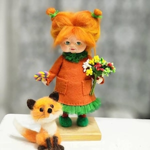 Fox  Doll, made from polymer Clay, homemade gift, handcrafted doll, gift for family, gift for girlfriend, handmade gift