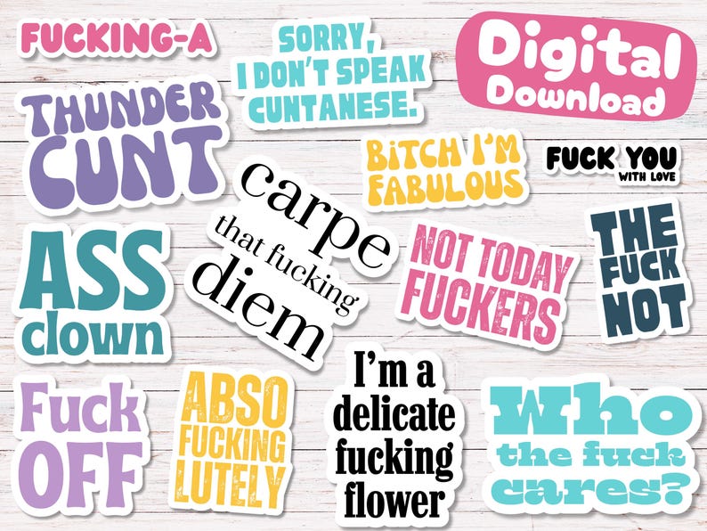 In My Bad Bitch Era Digital Stickers Pack | Swear Words & Phrases | for Planners, Journals, Laptop, Scrapbooking | Swear Word sticker PNGs image 3