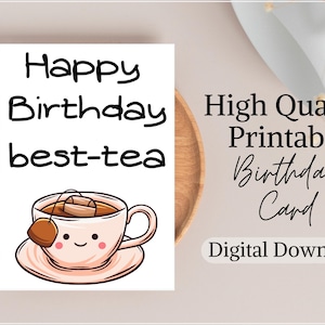 Cartão de aniversário para imprimir para melhor amiga / Cartão dobrável em branco / Download instantâneo em PDF / Download digital / Cartão para imprimir em casa / Cartão para melhor amiga