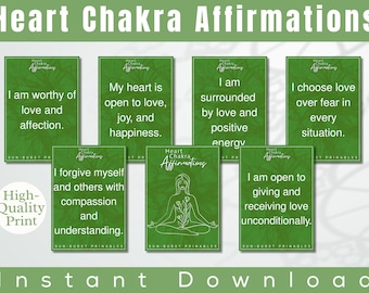 Heart Chakra Affirmation Cards: Self-Love & Healing (PDF)