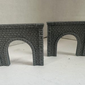 Z - Scale Single Tunnel Portal for 1:220 Train Mountain / Diorama Scene (2-Pack) High Detail Cobblestone Style
