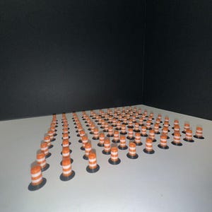 HO Scale Road Construction Barrels (100-Pack) 1:87 Colored Highway Traffic Cones