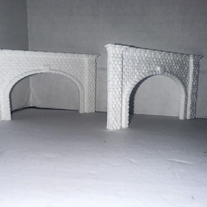 N Scale Double Tunnel Portal (White) Fits 2 Tracks for 1:160 Train Set Diorama (2-Pack) N - Scale Scenery