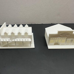 N Scale Western Style Hotel and General Store / Saloon Building 2-Pack 1:160 Layout