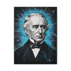 Michael Faraday Canvas Wall Art: Science History Portrait