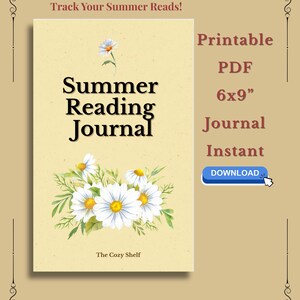 Printable Summer Reading Journal PDF | Book Log, Tracker & Review Pages | Instant Download