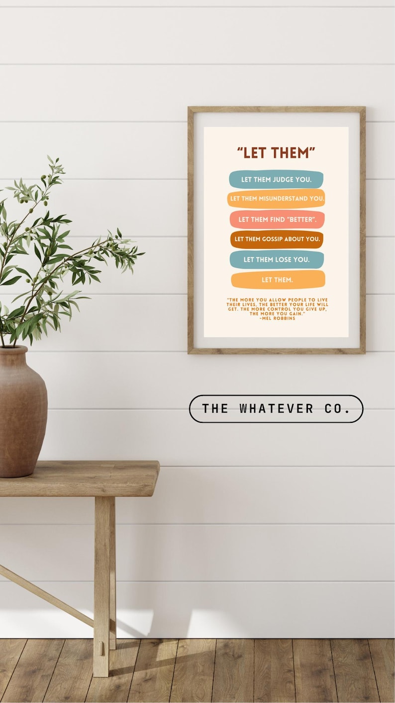 Let Them – Mel Robbins Inspirational Poster - Etsy