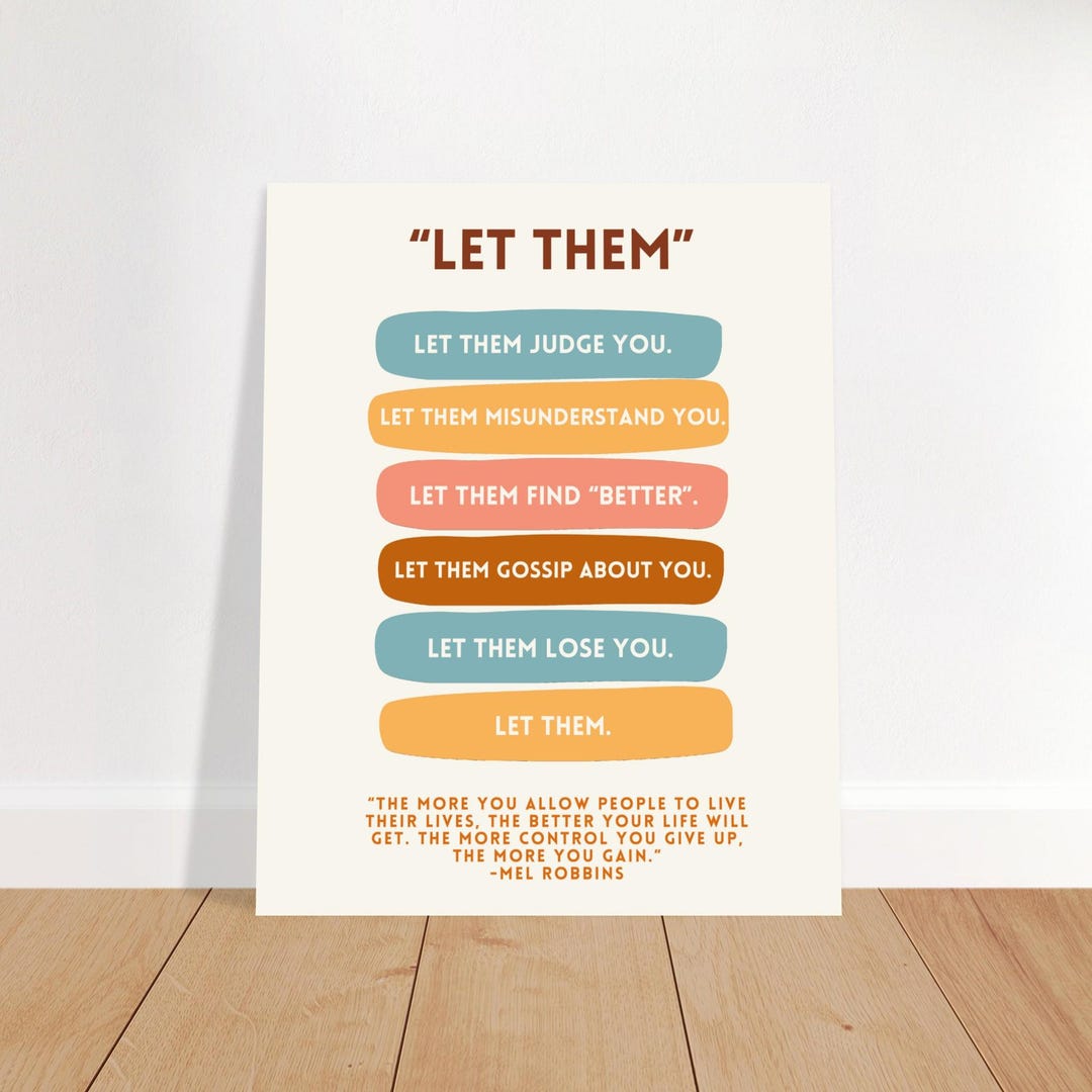 Let Them – Mel Robbins Inspirational Poster - Etsy