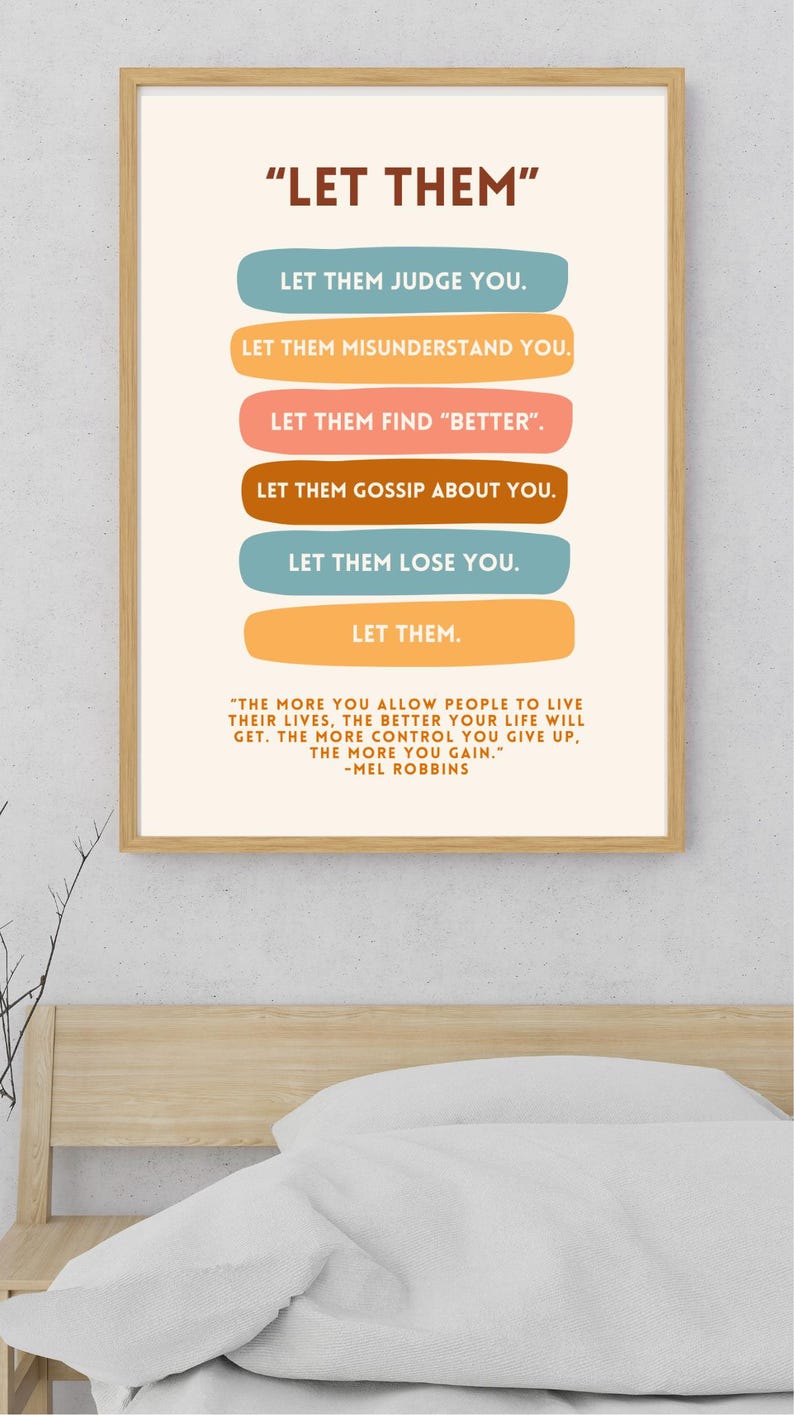 Let Them – Mel Robbins Inspirational Wall Art - Etsy