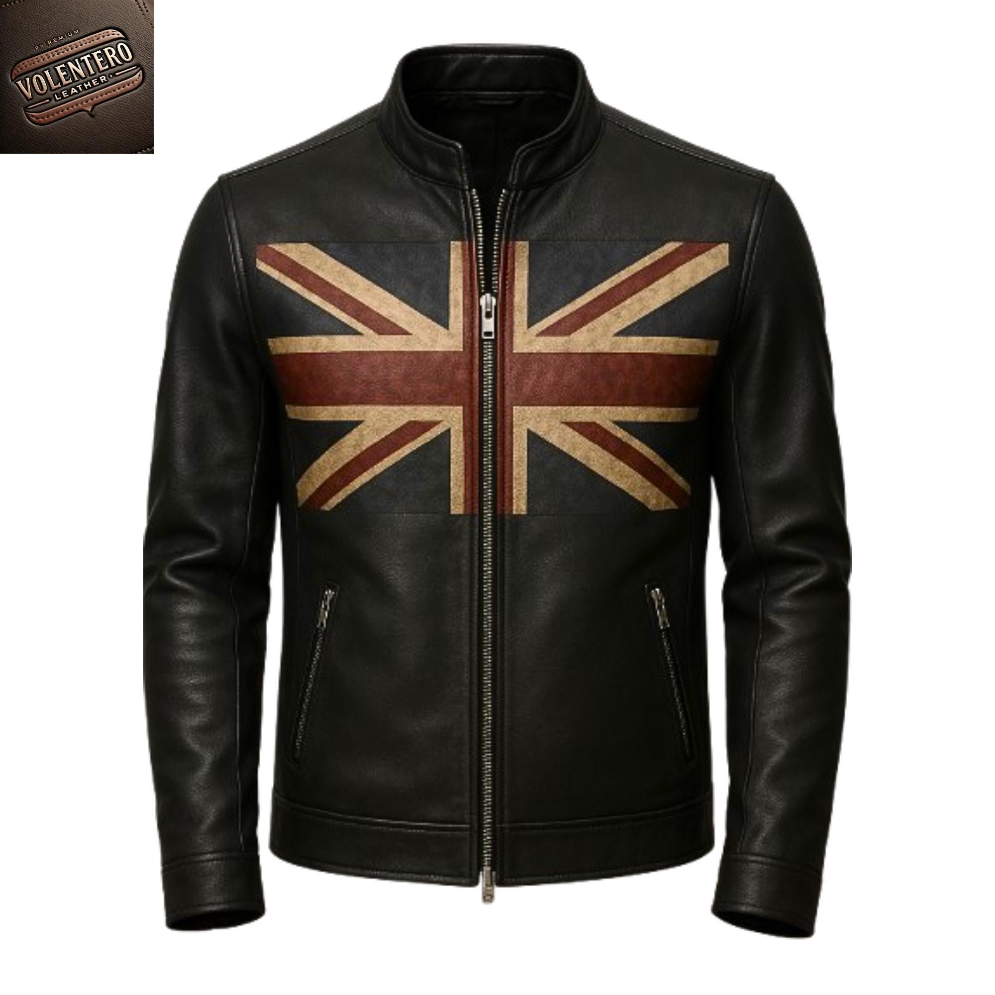【COLOR iN ID】over britain jacket British Flag Leather Jacket - Etsy