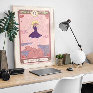 Descarga digital del arte del Tarot El Loco | Decoración astrológica, impresiones espiritualizadas, arte mural imprimible, astrología dotada, impresiones hogareñas adivinatorias